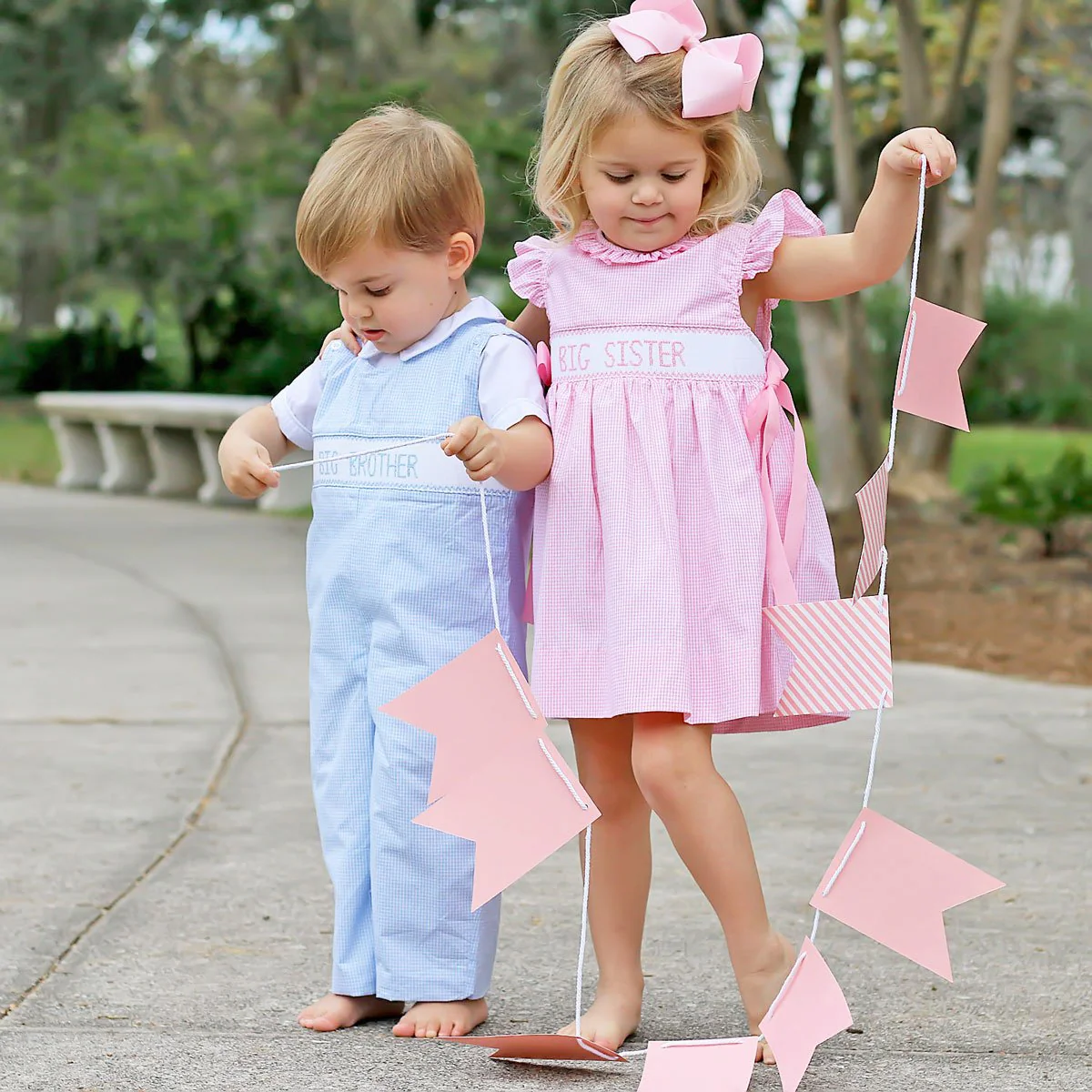 Big Brother Smocked Longall Light Blue Gingham - Image 3