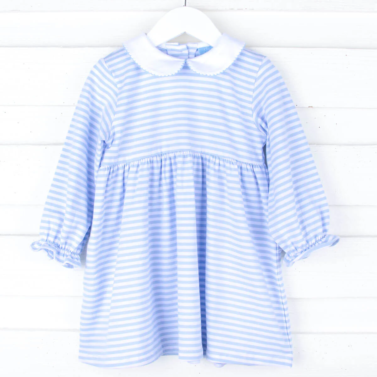 French Blue Riley Stripe Knit Long Sleeve Dress - Image 4