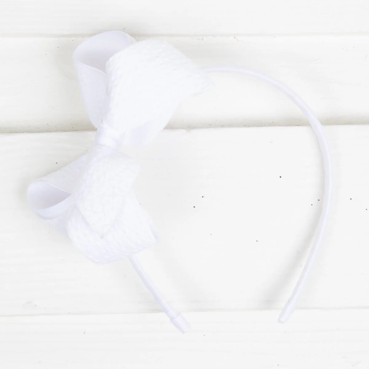 Medium Seersucker Bow Headband - Image 4