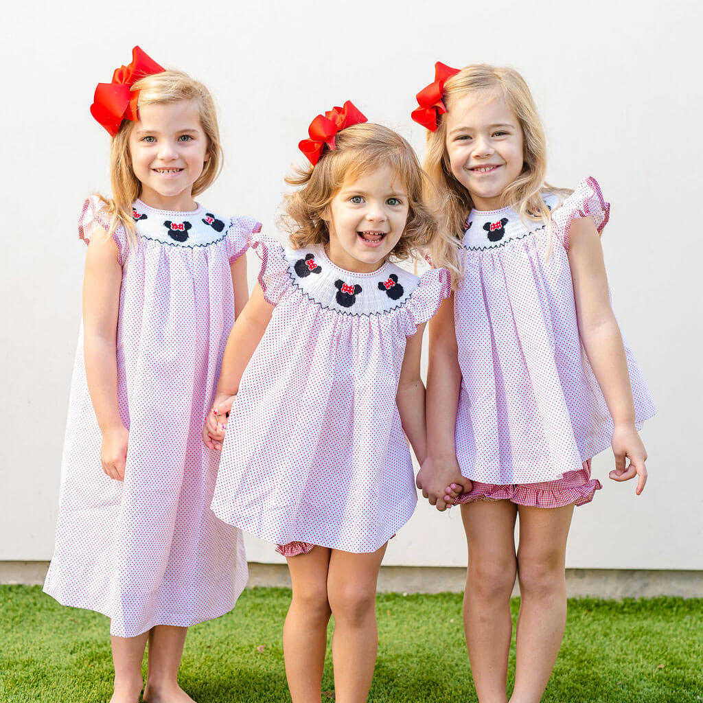 Mouse Ears Smocked Dress Red Dot - Image 6