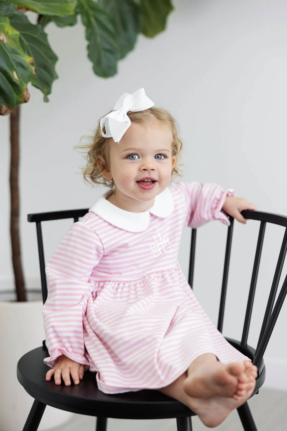 Riley Stripe Knit Long Sleeve Dress Pink - Image 3