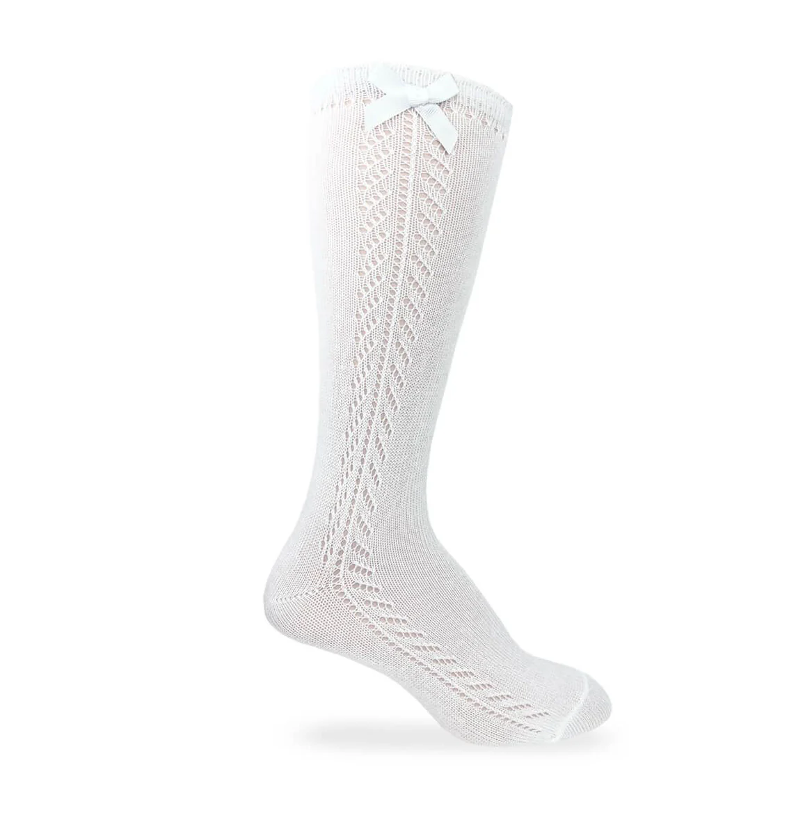 Pointelle Bow Knee High Socks - Image 3