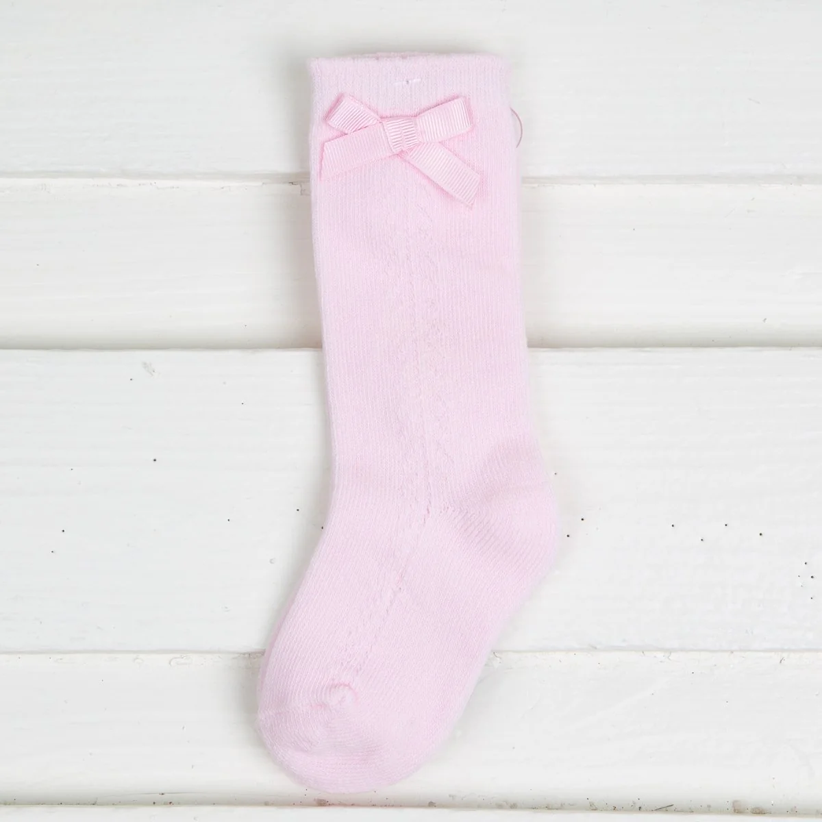Pointelle Bow Knee High Socks - Image 7
