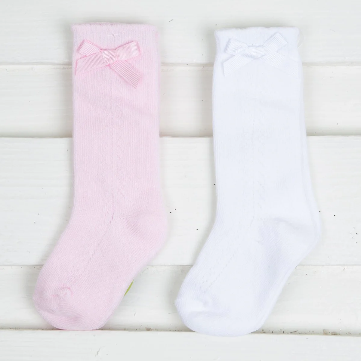 Pointelle Bow Knee High Socks - Image 8