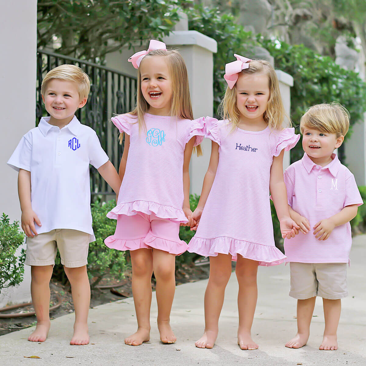Pink Stripe Knit Short Sleeve Polo - Image 4