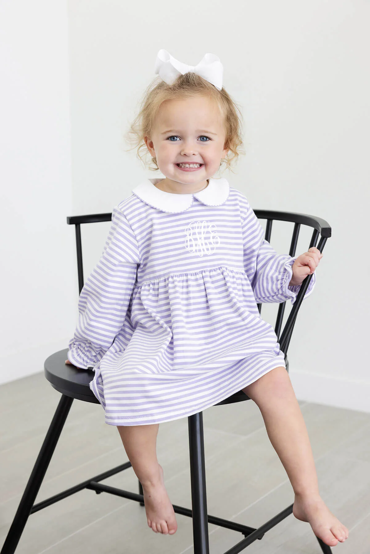 Riley Stripe Knit Long Sleeve Dress Purple - Image 4