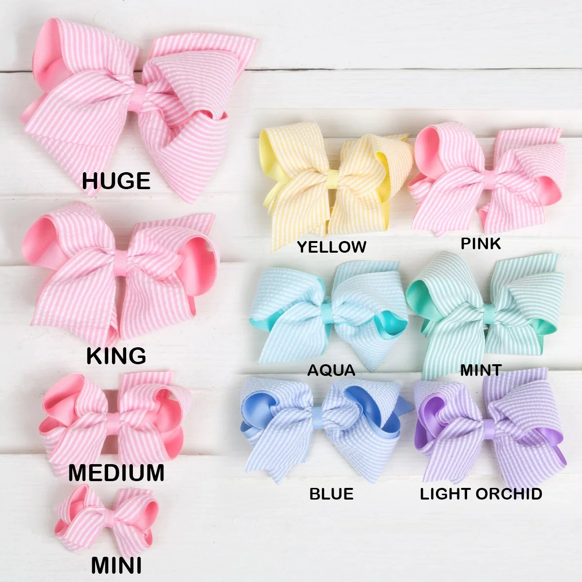 Seersucker Overlay Hair Bow - Image 15