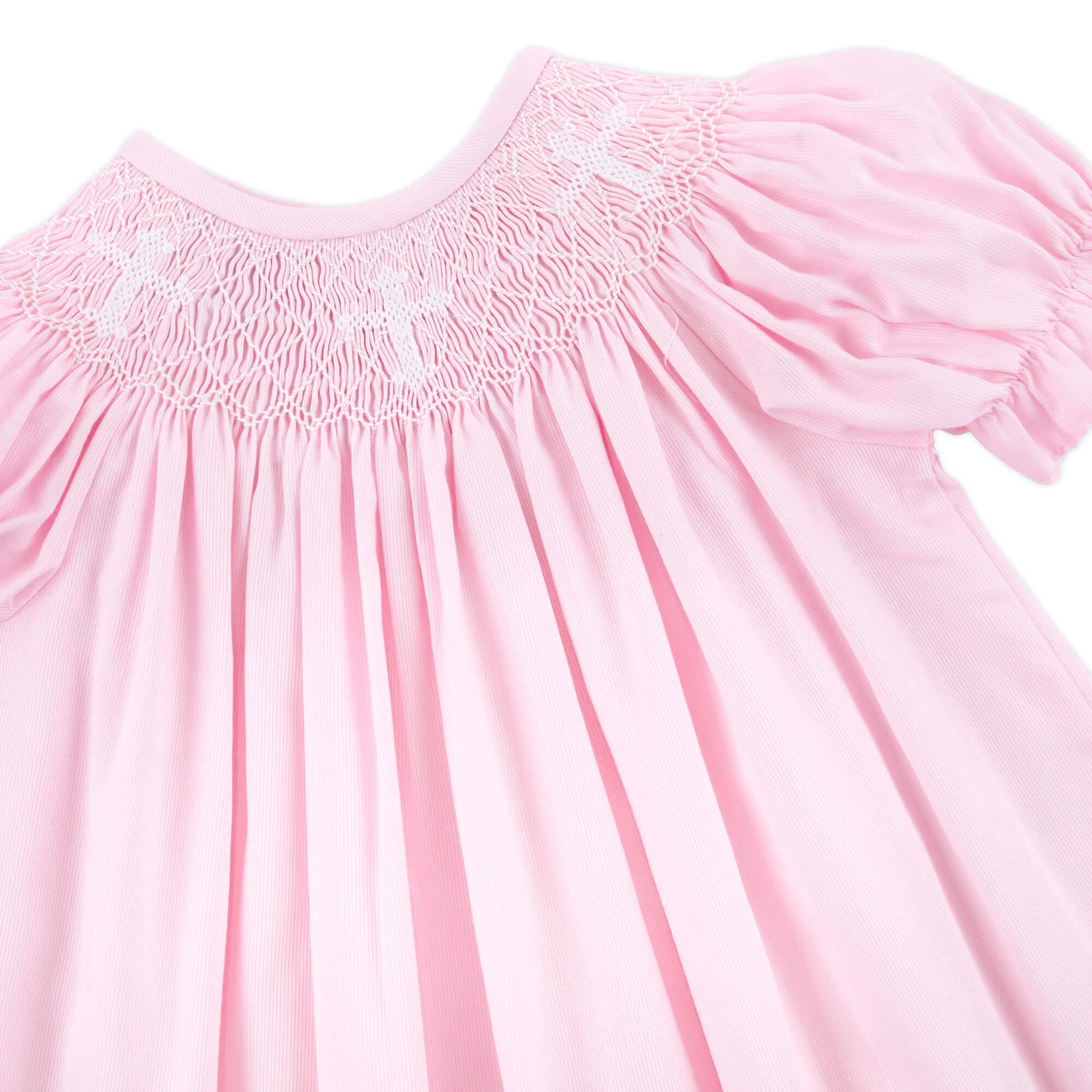 Smocked Cross Pink Pique Bubble - Image 4