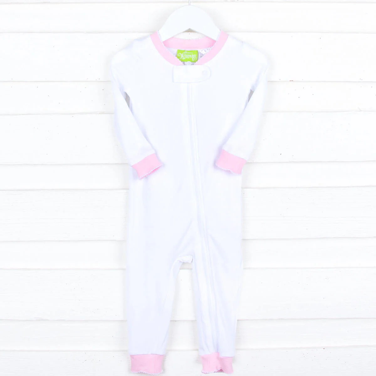Solid Zip Sleeper White/Pink - Image 3