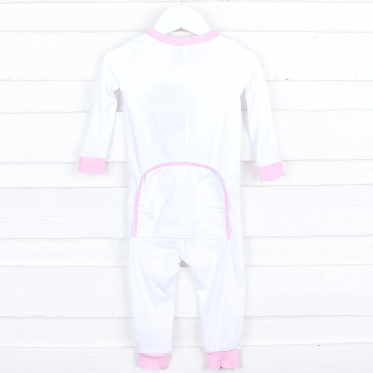 Solid Zip Sleeper White/Pink - Image 4