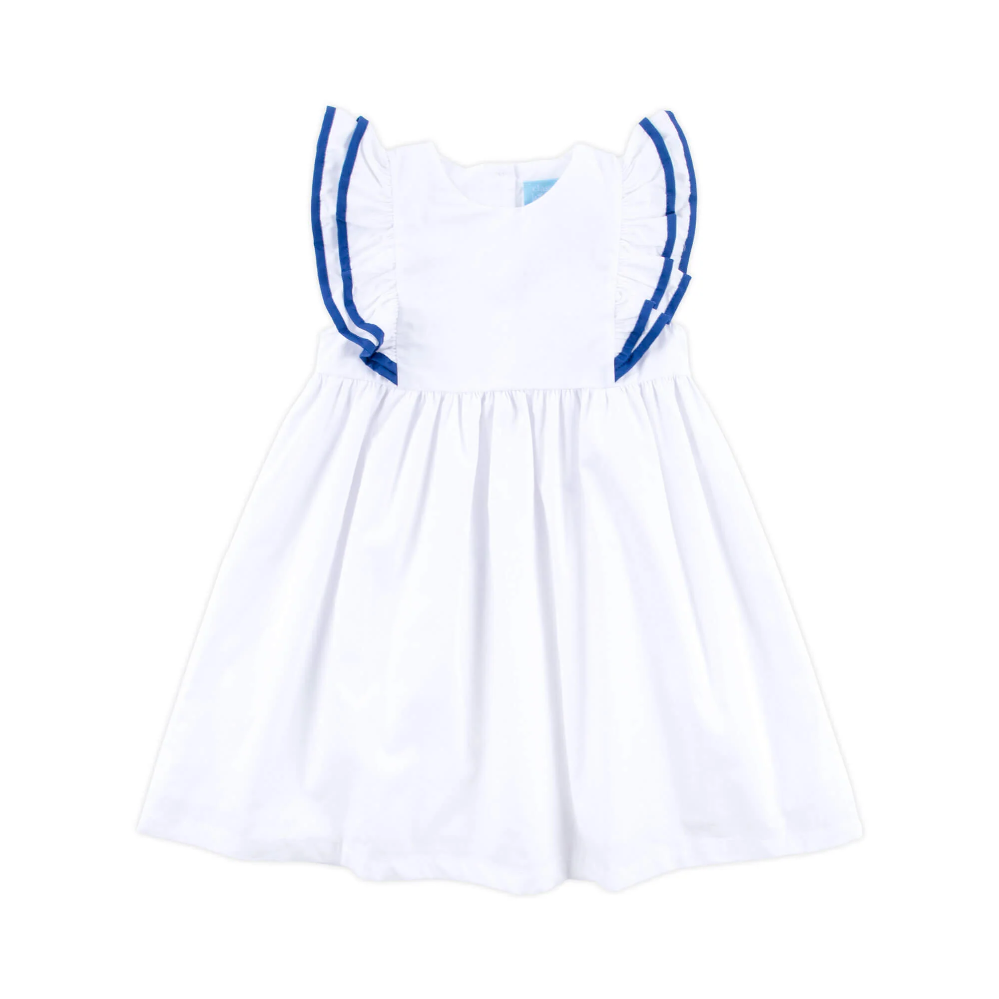 White & Royal Blue Alice Dress - Image 4