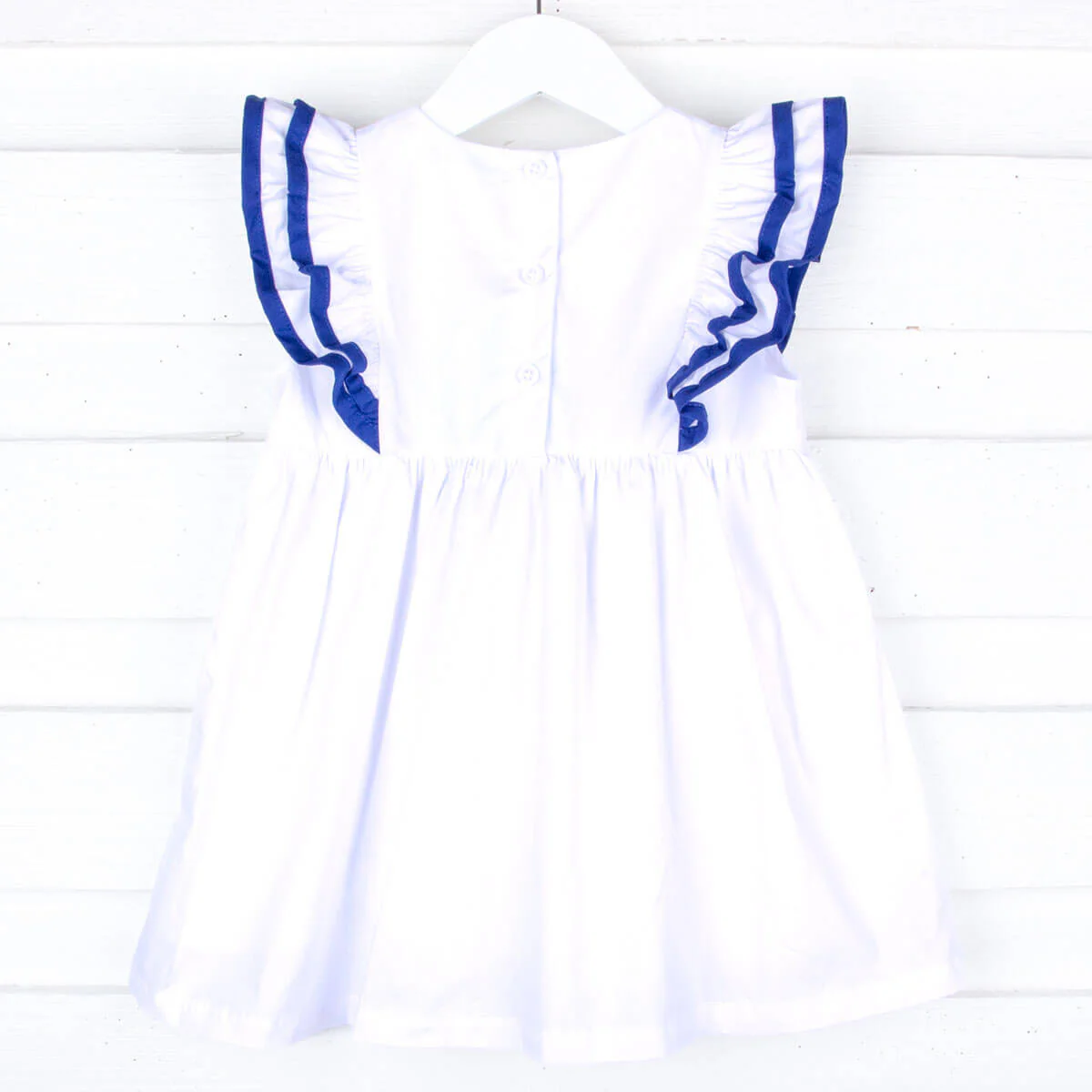 White & Royal Blue Alice Dress - Image 7